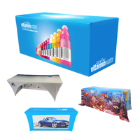 Nappe de table personnalisée en couleur imprimée par sublimation extensible de haute qualité Couverture de table d'affichage de 4 pieds 6 pieds 8 pieds pour salons professionnels