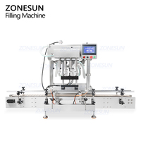 ZONESUN ZS-VTGZ400 automatique de table 4 têtes débordement whisky rhum Gin vin brillant bouteilles niveau liquide Machine de remplissage