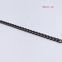 Rantai Logam Mewah Tahan Lama Bergaya Retro # BHC 60 Gunmetal Curb Poles Berkilau # BHC 65 Rantai Potongan Berlian Ramah Lingkungan Kelas Perhiasan Khusus
