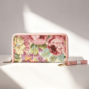 Unisex Vintage Floral Tapestry PU Leather Zipper Wallet, Business Coin <b>Purse</b> Zip Card Case ID Card Holder Clutch <b>Long</b> Card Walle - Product Image 2