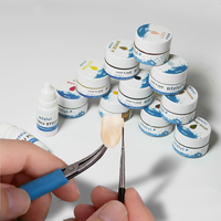 Kit de pâte de glaçure dentaire aux couleurs riches pour zircone, pâte de glaçure de laboratoire dentaire avec liquide diluant, marque privée OEM