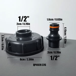 Microfibre 1/2 \ "3/4 \" IBC réservoir Valve adaptateur <span class=keywords><strong>tuyau</strong></span> 60mm filetage grossier jardin <span class=keywords><strong>eau</strong></span> connecteur remplacement Valve <span class=keywords><strong>raccord</strong></span> pièces - Product Image 4