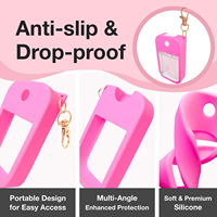 Étui de protection en silicone de qualité alimentaire FDA/LFGB pour vaporisateur désinfectant pour les mains, compatible Touchland, écologique, avec porte-clés