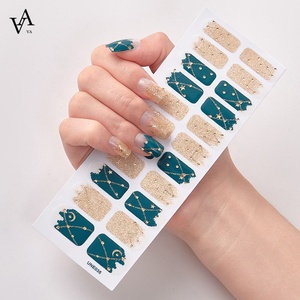 VA Wholesale 3D art luxury metal Nail Polish Strips nail stickers nail wraps