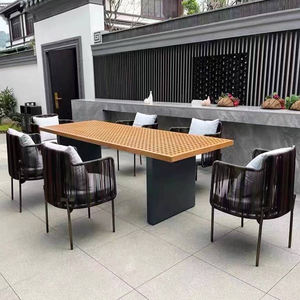 Modern Voor Thuisgebruik Of Verkoop Eettafels En Stoelen Aluminium <span class=keywords><strong>Patio</strong></span> Meubelen Set Balkon Set Restaurant Touw Tafel En Stoel - Product Image 1