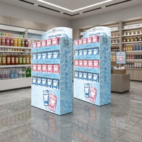 Présentoir en carton pour boissons, café en sachet et thé pour supermarché