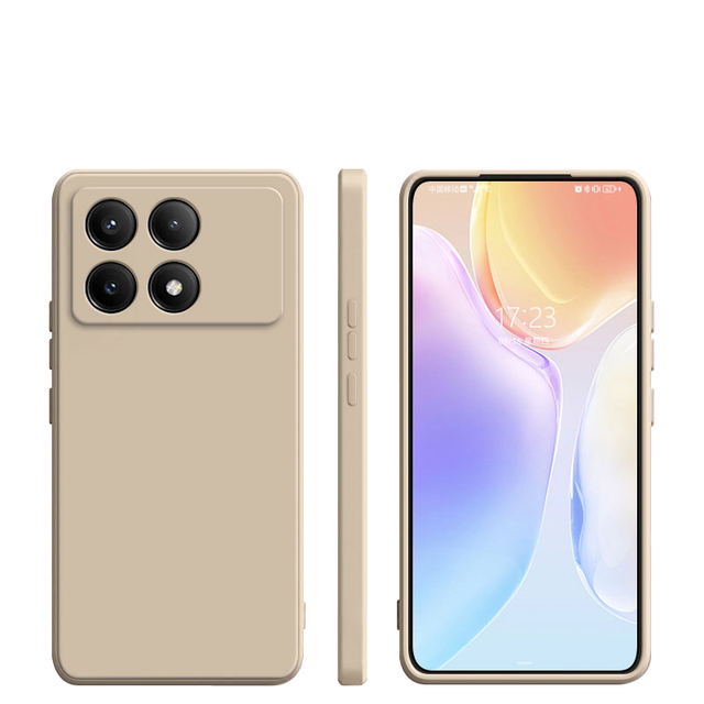 For Xiaomi Poco X6 Pro Coque Etui Square Liquid Silicone Soft Back Cover Xiomi Mi Poco X6 Neo Wholesale Phone Case Shockproof