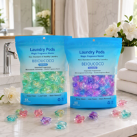 Perles de lessive en gel 5-en-1 directement de l'usine, parfum cacao nordique, écologiques, nettoyage en profondeur 8X, antibactériennes, parfum camélia, microcapsules longue durée