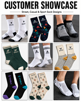 Chaussettes de sport personnalisées avec logo, chaussettes athlétiques en coton tricoté pour hommes, texte personnalisé, bordure rayée, résistantes aux chocs, chaussettes de course