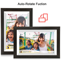 Cadre photo numérique WiFi Frameo 10 pouces, cadre en bois, cadre photo intelligent pour partage tactile, anniversaire familial, 1280*800IPS