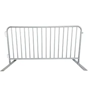 Customizable Crowd Control Fence Hot Dip Galvanized Steel Temporary Barrier Portable Removable Fencing Pedestrian Barrier