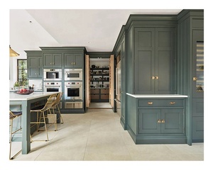 Moderno Gabinete Cocina American RTA Set Pared de madera maciza Textura de roble Diseño de almacenamiento minimalista Gabinete de cocina - Product Image 4