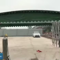 Grand abri de voiture pliable, auvent de caravane, tente rétractable télescopique avec roues et structure métallique