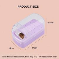 Boîte de rangement pour forets à ongles 2-en-1 avec 30 trous Brosse de nettoyage Manucure Salon Support de tête de meulage Display Nail Art Accessory