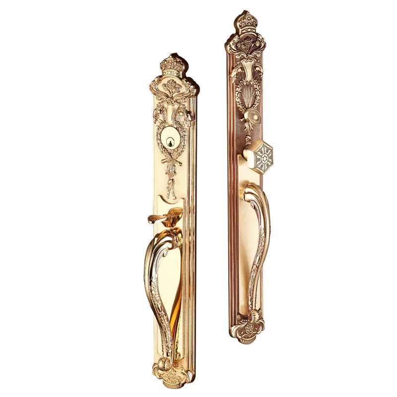 Poignée de porte principale en laiton Antique, serrure de porte d'entrée, ensemble de serrure pour chambre d'hôtel