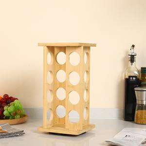 Étagère de <span class=keywords><strong>cuisine</strong></span> en bambou de haute qualité, directement de l'usine, étagère à épices en bambou, rotative - Product Image 5