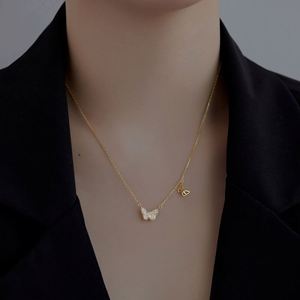Dylam Luxurious Fashion Jewelry <b>Solid</b> Sterling <b>Silver</b> 5A Cubic Zirconia Link Chain Marquise Butterfly Pendant <b>Necklace</b> - Product Image 5