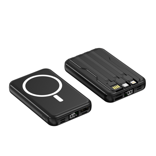 Best Sellers 2026 Mini Small Magnetic Wireless Power Bank 10000mah Fast Charging with Built-in Cables
