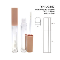 Nouvel Arrivage Tubes de brillant à lèvres carrés noirs en ABS, 10,5 ml, Contenant vide pour rouge à lèvres liquide avec bouchon à vis, Outils de maquillage cosmétique
