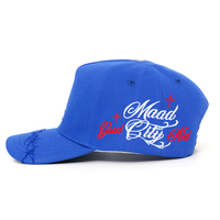 Qualitäts-Maßanfertigungen von Hüten mit Individueller Stickerei-Logo in Blau, Gebogener Schirm, 5-Panel Baseball Caps