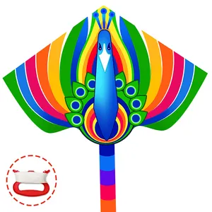 Kite grande de pavão portátil e fácil de voar, brinquedo colorido de alta qualidade personalizado para uso ao ar livre na China