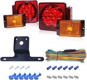 Kit <span class=keywords><strong>de</strong></span> <span class=keywords><strong>feux</strong></span> arrière carrés à LED pour <span class=keywords><strong>remorque</strong></span>, conformes aux normes DOT, <span class=keywords><strong>feux</strong></span> <span class=keywords><strong>de</strong></span> stop, <span class=keywords><strong>de</strong></span> frein, <span class=keywords><strong>de</strong></span> clignotant et <span class=keywords><strong>de</strong></span> recul pour <span class=keywords><strong>remorque</strong></span> <span class=keywords><strong>de</strong></span> bateau, camping-car, camion utilitaire 12V - Product Image 1