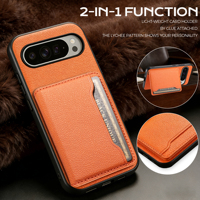 Étui de téléphone magnétique en cuir PU à motif litchi Denior, simple et tendance, multicolore, avec protection d'écran pour appareil photo, compatible avec les séries Pixel 11/10/9/8/7