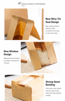 Sac à pain en papier kraft imprimé sur mesure avec fenêtre, recyclable, brun/blanc, emballage de boulangerie pour boulangerie artisanale, baguette, pain de mie, pain de mie à la levure.
