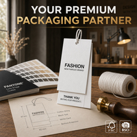 Etiquetas Colgantes Personalizadas de Tela ZX, Etiqueta de Papel Estilo Tejido para Zapatos y Ropa, Solución de Empaque Premium, Recicladas, Grabadas y Laminadas