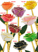S058 Rose Plaquée Or 24 carats Coffret Cadeau Fête des Mères Rose Naturelle Dorée Immortelle Plaquée Or pour la Saint-Valentin