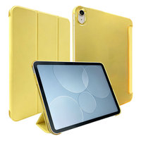Étui pour iPad 10e génération 10,9 pouces, housse folio en cuir PU mince à trois volets, dos translucide, fonction veille/réveil automatique, support antichoc