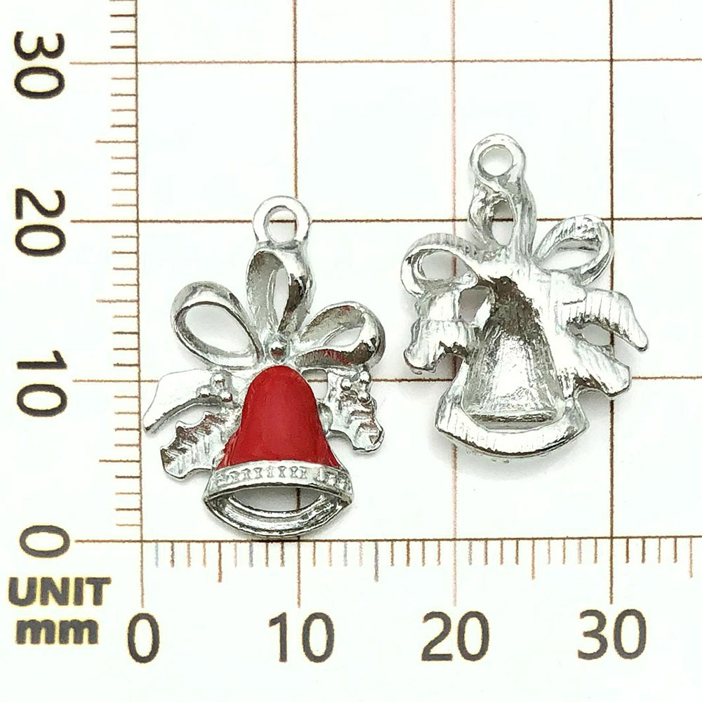 Une cloche de Noël rouge dégoulinante - 1,8g - 21*16mm - 19644