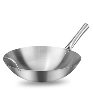 Chảo Chiên Đa Năng Không Tráng Chảo Lớn Bằng Thép Không Gỉ Chảo Trung Quốc - Product Image 2