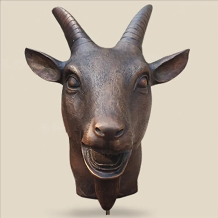 High Quality Outdoor customized Sheep Statue Animal Large Sheep Head Bronze Sculpture