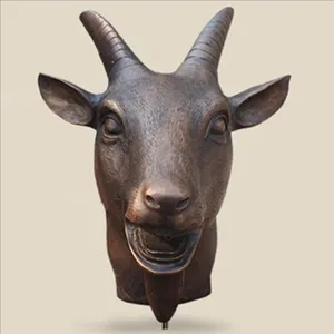 Statua di pecora personalizzata all'aperto di alta qualità animale grande testa di pecora scultura in bronzo