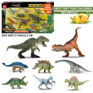 Recursos de aprendizagem brinquedos educativos, realista, mini brinquedos, 8pcs, animal selvagem, modelo do reino, conjunto, fantoche de dinossauro realista para crianças
