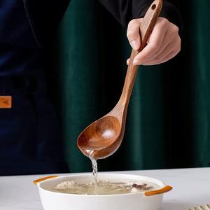 Ustensiles de cuisine en bois Ménage Acacia Bois Ustensiles de cuisine Spatule antiadhésive Soupe Cuillères à riz Sauce Salade Fourchette Outils de cuisine - Product Image 5