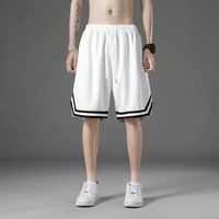 Celana Pendek Olahraga Basket Kasual Pria Ukuran Besar, Model Longgar, Bahan Tenun Polos, Pinggang Sedang, Ramah Lingkungan, Tahan Air, Bernapas, Cepat Kering