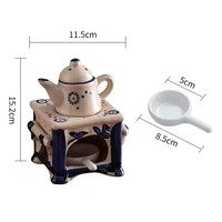 3 en 1 Vintage Reed Diffuseur Huile Essentielle Brûleur D'encens Céramique Chauffe-Thé Ensemble avec Bougeoir Plateau Décoration Maison Ornements