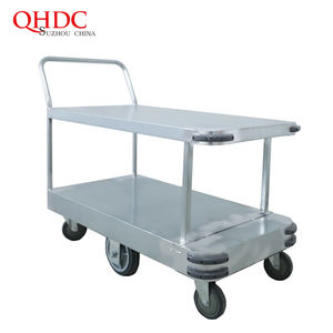 Chariot de manutention à double plateau 6 roues pour entrepôt - Product Image 2