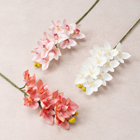 Arrangement floral pour salon de thé, 10 tiges d'orchidées artificielles en soie, fausses plantes, modèle de présentation sur pied pour salles de mariage