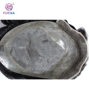 Prothèse capillaire homme en cheveux humains 100% naturels et durables, dentelle française blanchie parfaite, couleur 1B10 avec gris <span class=keywords><strong>blanc</strong></span> - Product Image 5