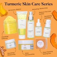 Soins de la peau éclaircissants Produits de beauté Kit visage blanchissant Ensemble de soins de la peau apaisant au curcuma