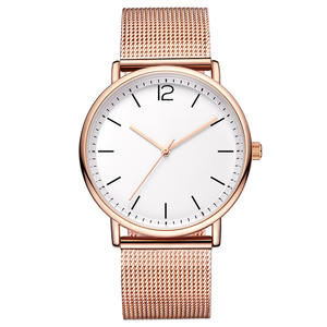 นาฬิกาผู้ชาย นาฬิกาควอทซ์คู่ที่ทันสมัยและเรียบง่าย นาฬิกาข้อมือผู้หญิงสไตล์เรโทรพร้อมสายสแตนเลส - Product Image 5