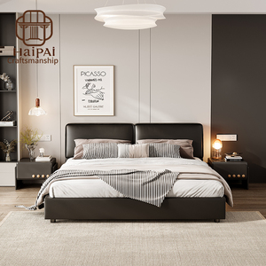 <span class=keywords><strong>Letto</strong></span> <span class=keywords><strong>Matrimoniale</strong></span> di Lusso in Pelle, Struttura Moderna <span class=keywords><strong>per</strong></span> Camera da <span class=keywords><strong>Letto</strong></span> Principale, <span class=keywords><strong>Base</strong></span> <span class=keywords><strong>Letto</strong></span> Personalizzabile 1.5m/1.8m <span class=keywords><strong>per</strong></span> Villa - Product Image 1