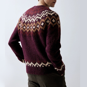 Suéteres de hombre con logotipo personalizado, jersey de cuello redondo, Jersey de punto de manga larga, prendas de punto de alta calidad, suéteres navideños de algodón para hombre - Product Image 3