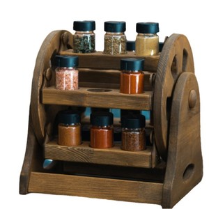 Porta Spezie Decorativo in Legno Fatto a Mano, Stile <span class=keywords><strong>Nautico</strong></span>, Autoportante per Cucina Rustica, Regalo di Natale Ecologico, Lucidato - Product Image 3