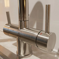 Robinet de cuisine contemporain en acier inoxydable 304 avec douchette extractible