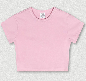 Camiseta de manga corta de algodón con cuello redondo lavado a la moda para mujer Primavera/Verano 2024 para mujer - Product Image 3