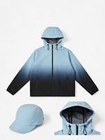 Veste imperméable légère à capuche avec fermeture éclair, effet dégradé, 20000 mm, idéale pour la pluie
